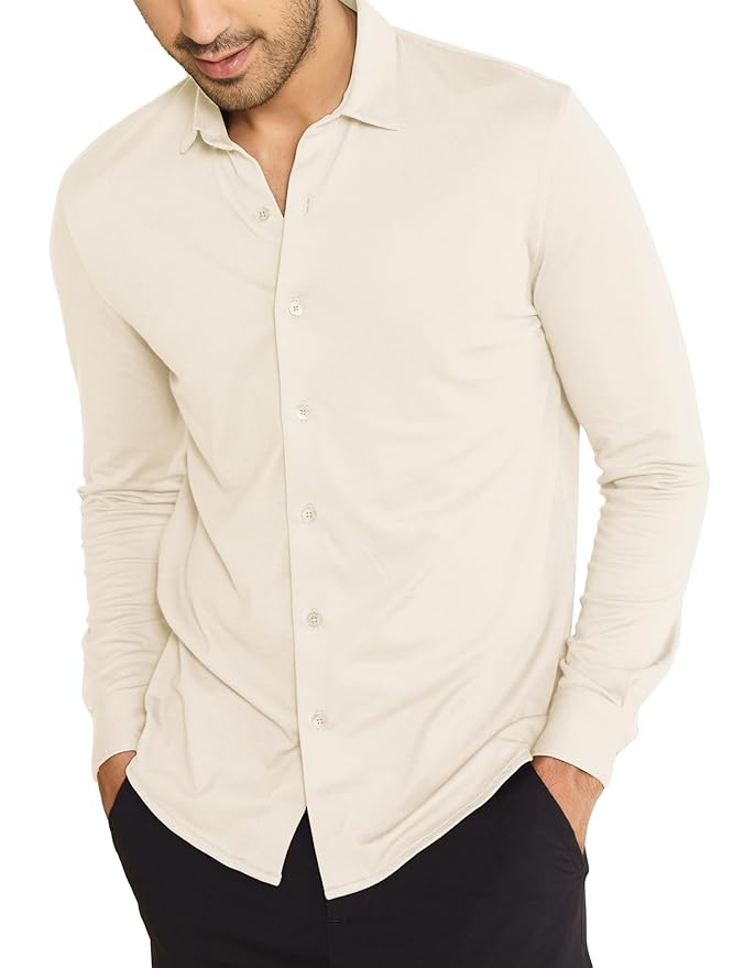 DAMENSCH Men Cotton Blend Regular Constant All-Degree Shirt Full Sleeve, Pique Textured, Thermoregulating Casual, Recycled Fabric Stylish Shirts
